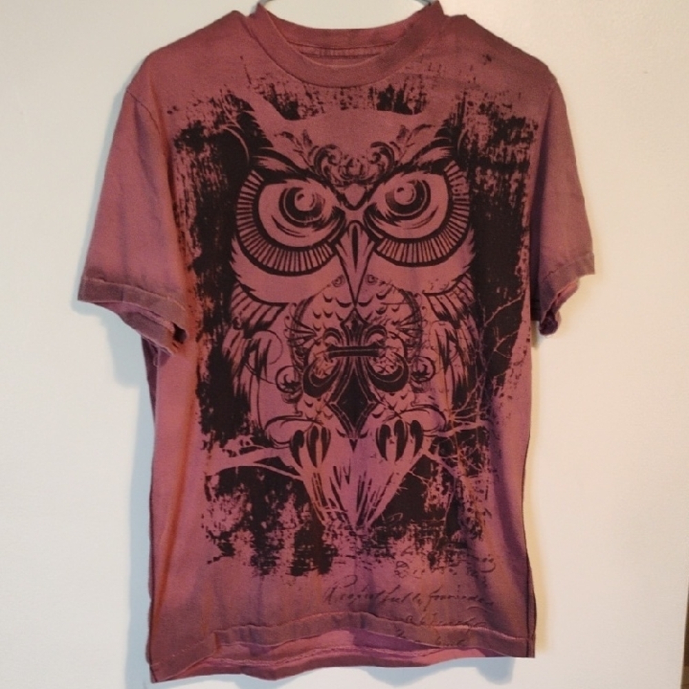 Vintage Route 66 Purple Short Sleeve Tee with Owl Design Size Medium